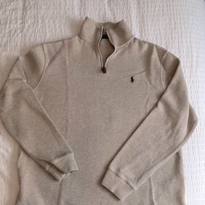 Ralph Lauren Polo 1/4 zip pullover cream heather